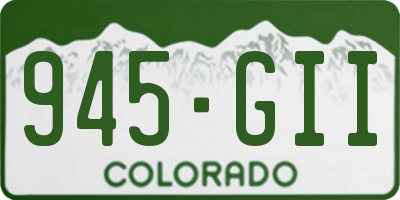 CO license plate 945GII