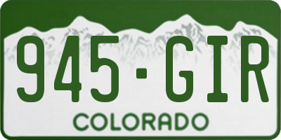 CO license plate 945GIR