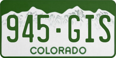 CO license plate 945GIS