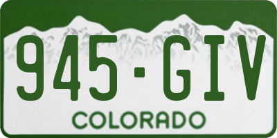 CO license plate 945GIV