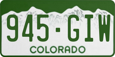 CO license plate 945GIW