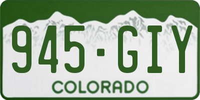 CO license plate 945GIY