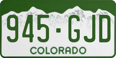 CO license plate 945GJD