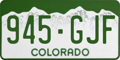 CO license plate 945GJF