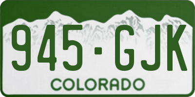 CO license plate 945GJK