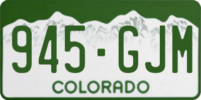 CO license plate 945GJM
