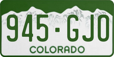 CO license plate 945GJO