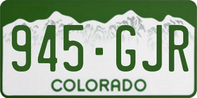 CO license plate 945GJR