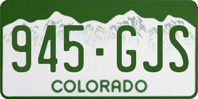 CO license plate 945GJS