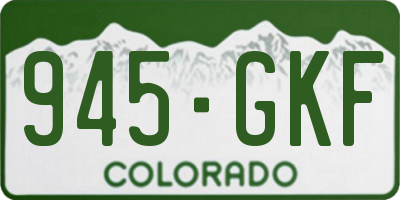 CO license plate 945GKF