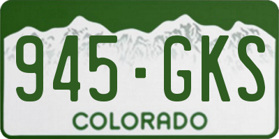 CO license plate 945GKS