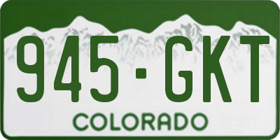 CO license plate 945GKT