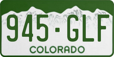 CO license plate 945GLF