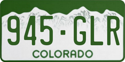 CO license plate 945GLR