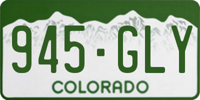 CO license plate 945GLY