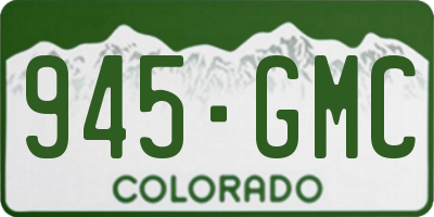 CO license plate 945GMC