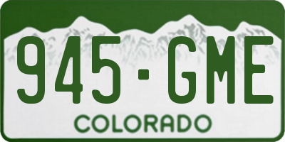 CO license plate 945GME