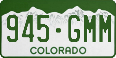 CO license plate 945GMM