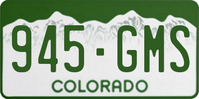 CO license plate 945GMS