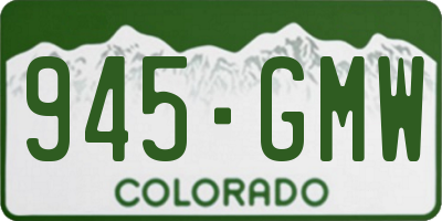 CO license plate 945GMW