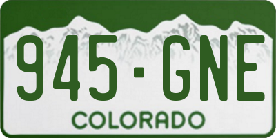 CO license plate 945GNE