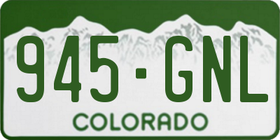 CO license plate 945GNL