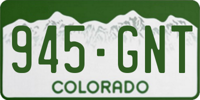CO license plate 945GNT