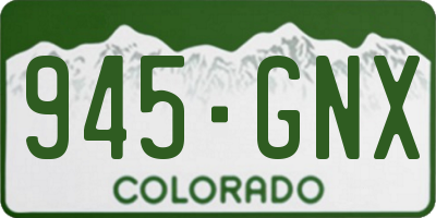 CO license plate 945GNX