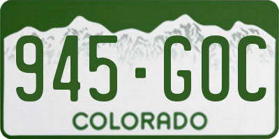 CO license plate 945GOC