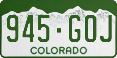 CO license plate 945GOJ