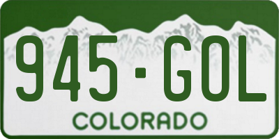 CO license plate 945GOL