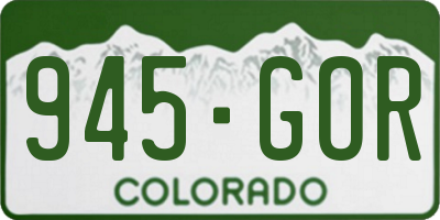 CO license plate 945GOR
