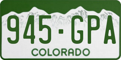 CO license plate 945GPA