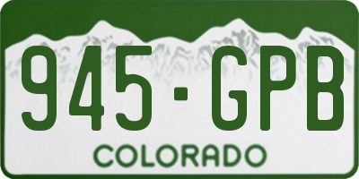 CO license plate 945GPB