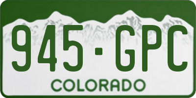 CO license plate 945GPC