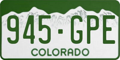 CO license plate 945GPE