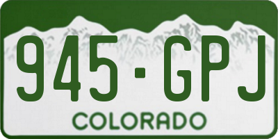 CO license plate 945GPJ