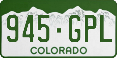 CO license plate 945GPL