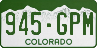 CO license plate 945GPM