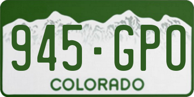 CO license plate 945GPO