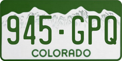 CO license plate 945GPQ