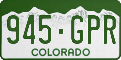 CO license plate 945GPR