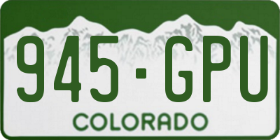 CO license plate 945GPU