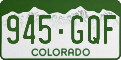 CO license plate 945GQF