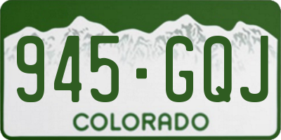 CO license plate 945GQJ