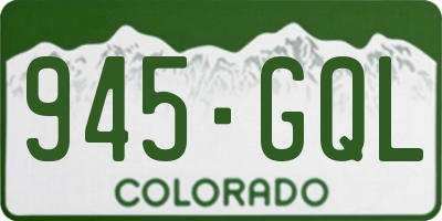 CO license plate 945GQL
