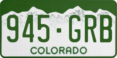 CO license plate 945GRB