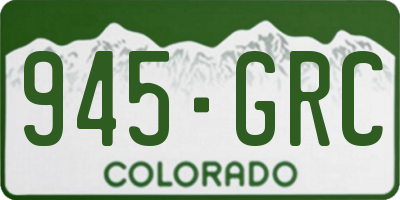CO license plate 945GRC
