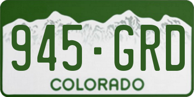 CO license plate 945GRD