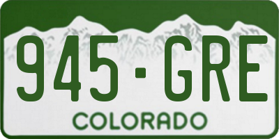 CO license plate 945GRE